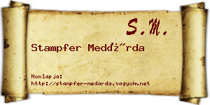 Stampfer Medárda névjegykártya